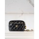 샤넬 미니 클러치백 Mini sac caméra 샤이니 램스킨  블랙/AS5190
