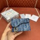 디올 Saddle Bloom 데님 오블리크 카드 지갑